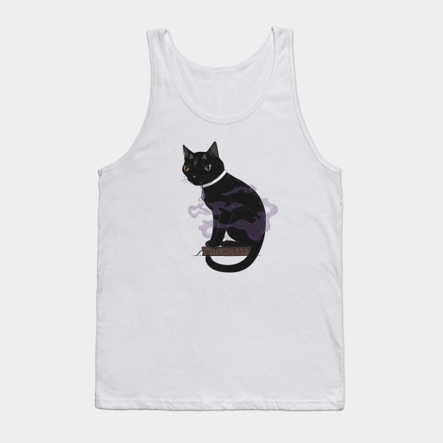 Three-Eyed Cat Practicing Witchcraft: Lesson I (Light) Tank Top by runcatrun